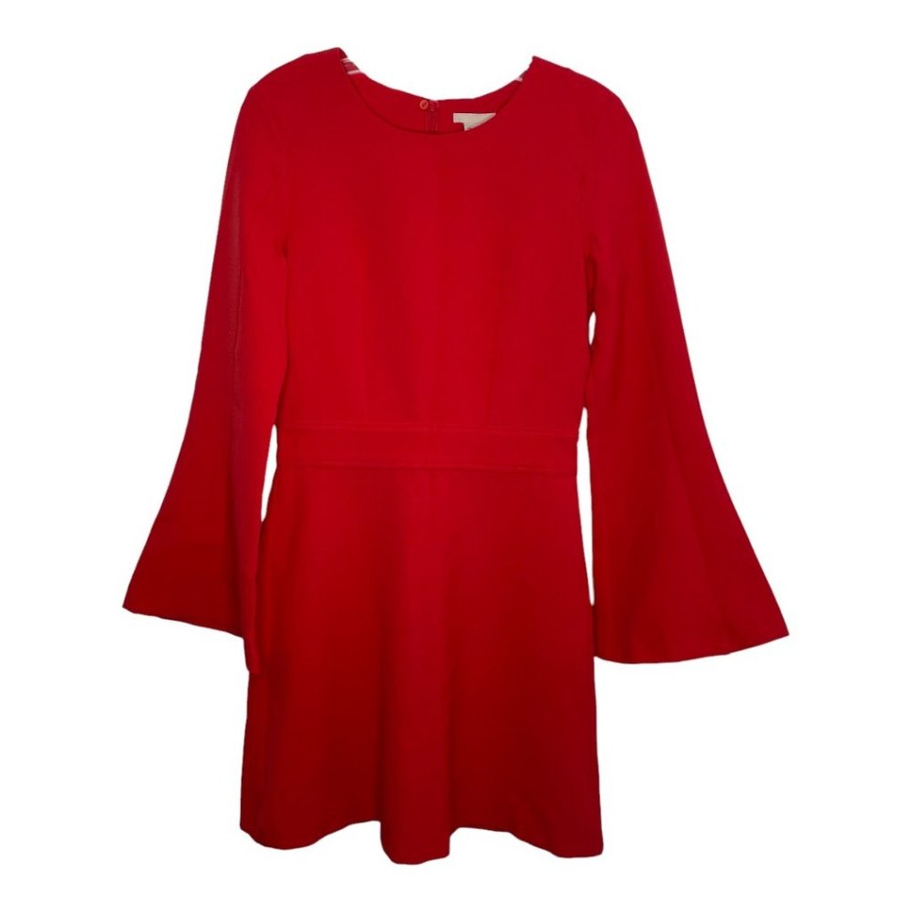 H&M Women's Size 8 Red Long Sleeve Scoop Neck Dress